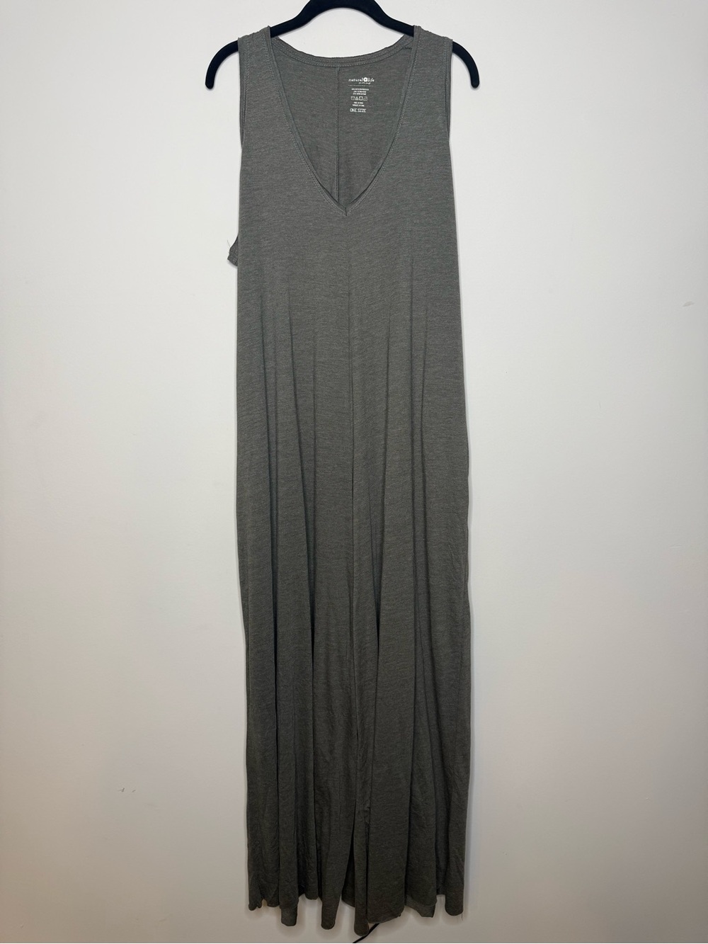Natural Life Sleeveless V-Neck Maxi jumpsuit in Gray